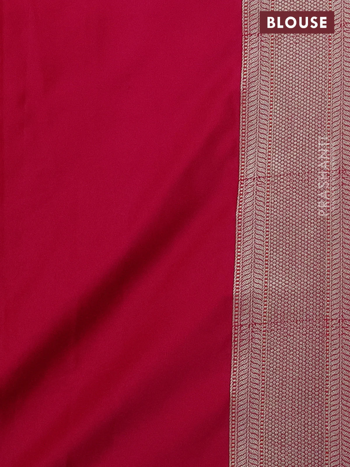 Banarasi semi mushru silk saree pink with allover self emboss & zari buttas and zari woven border - Image 3