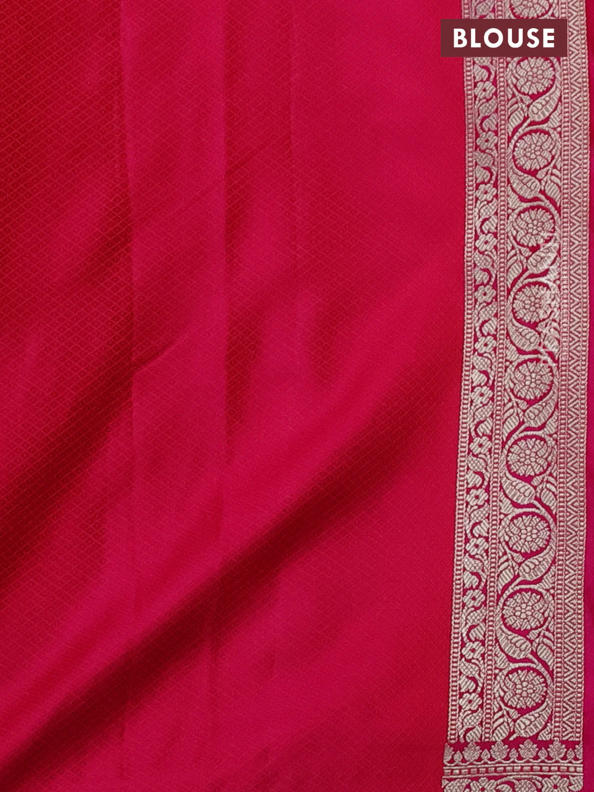 Banarasi semi mushru silk saree pink with allover zari weaves & buttas and zari woven border - Image 3