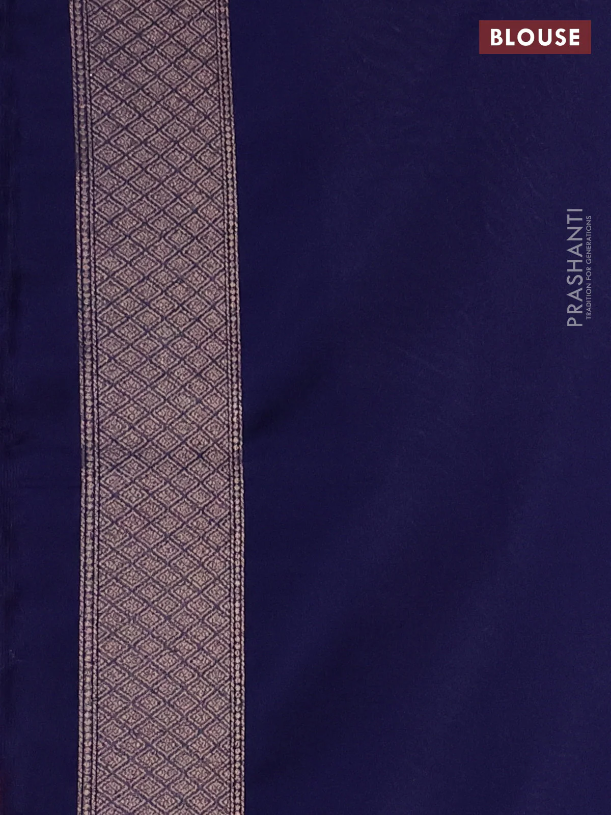 Banarasi semi silk saree blue with allover thread & zari weaves and woven border - Image 3