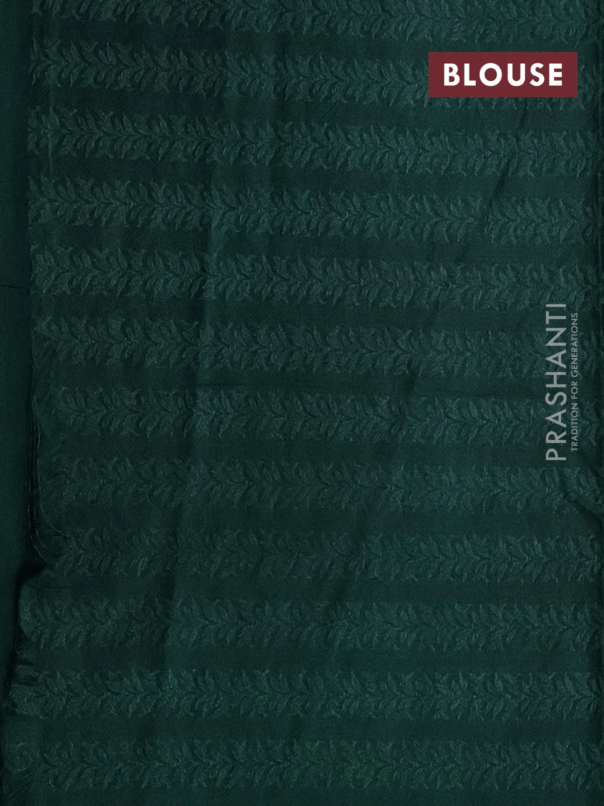 Banarasi semi silk saree bottle green with allover thread & zari weaves and woven border - Image 3