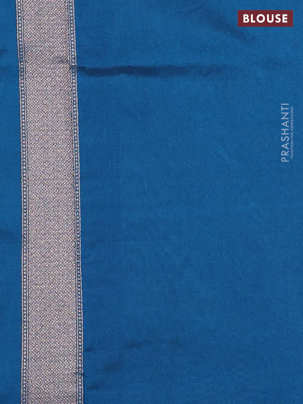 Banarasi semi silk saree cs blue with allover thread & zari weaves and woven border - Image 3
