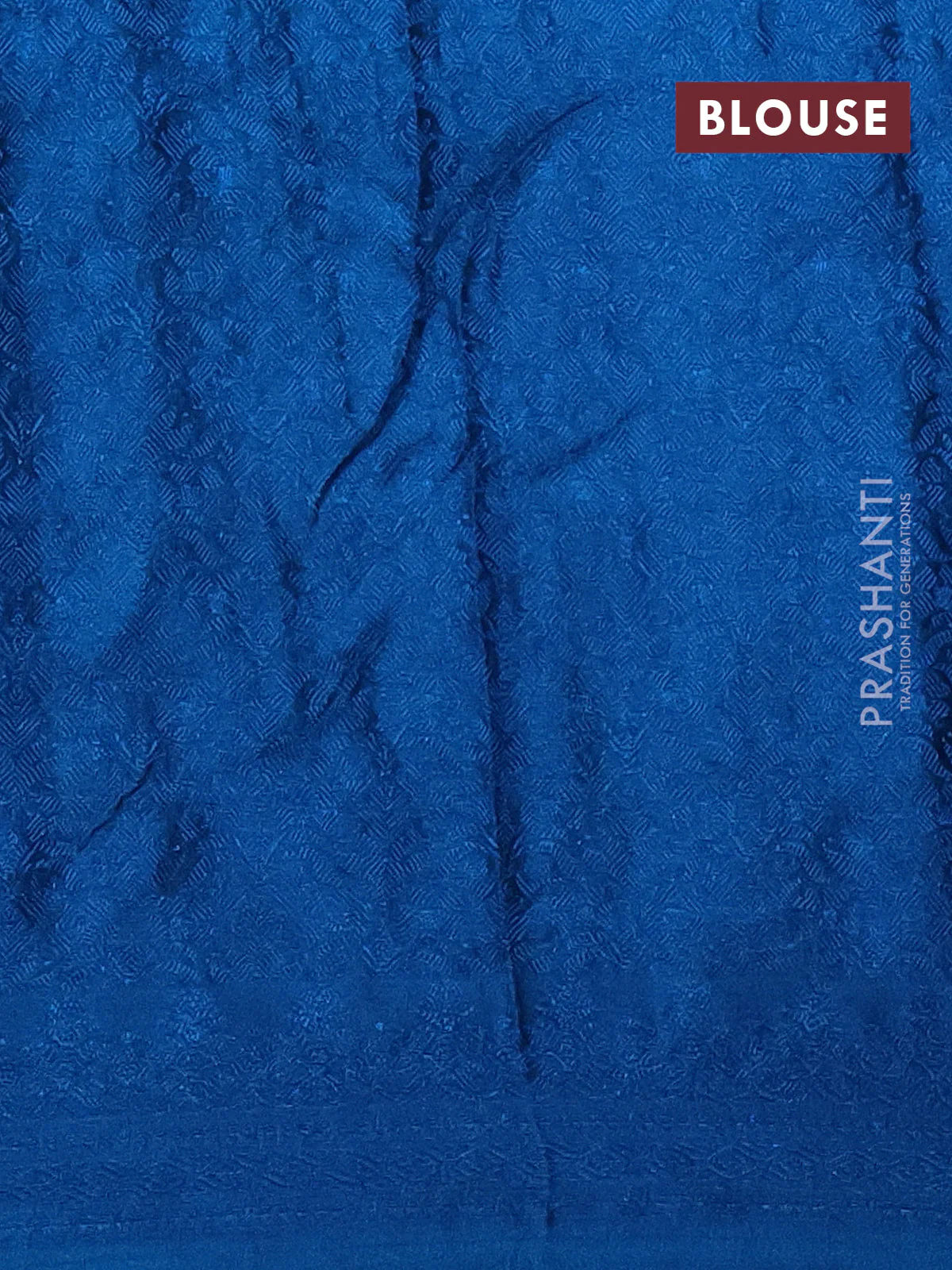 Banarasi semi silk saree cs blue with allover thread & zari weaves and woven border - Image 3
