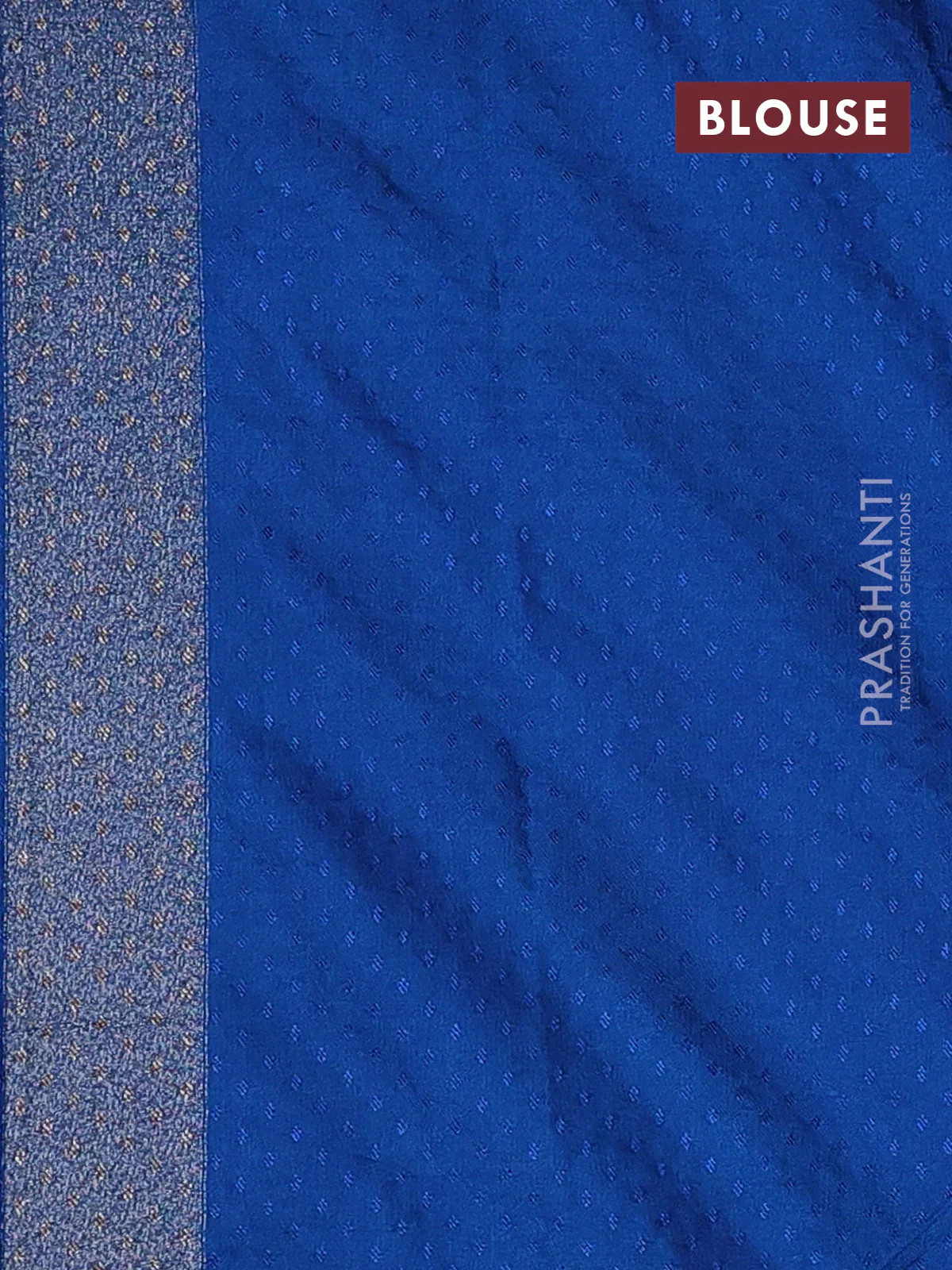 Banarasi semi silk saree cs blue with allover thread & zari woven butta weaves and woven border - Image 3
