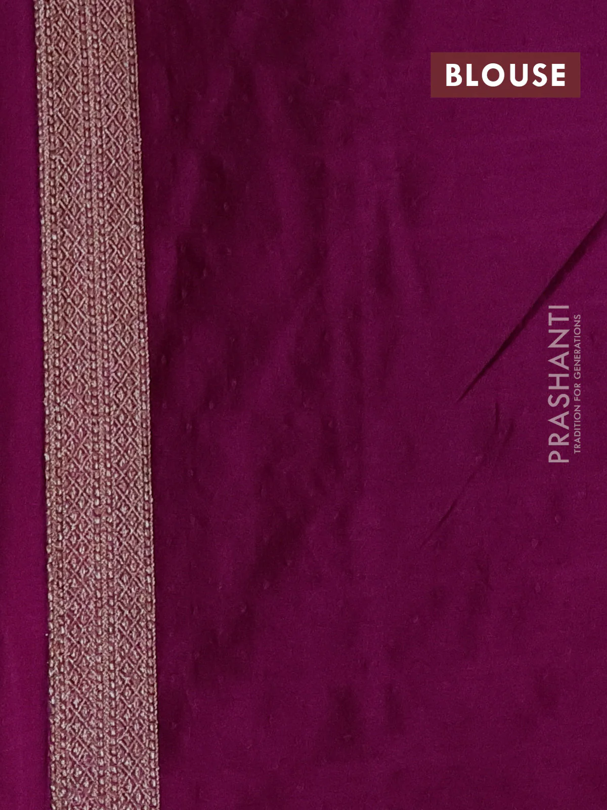 Banarasi semi silk saree deep purple with allover thread & zari weaves and woven border - Image 3