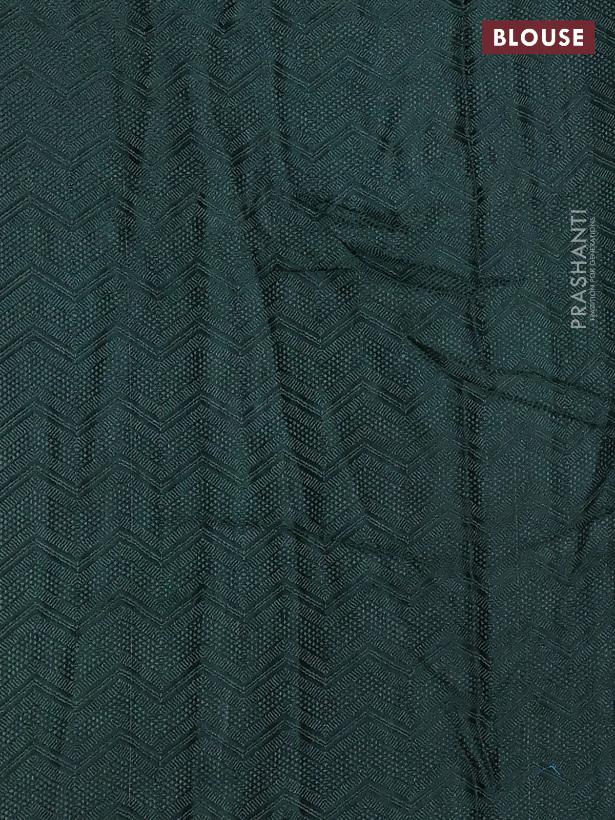 Banarasi semi silk saree green with allover thread & zari weaves and woven border - Image 3