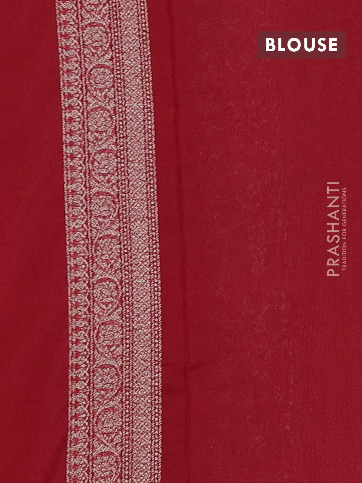 Banarasi semi silk saree maroon with allover thread & zari weaves and woven border - Image 3