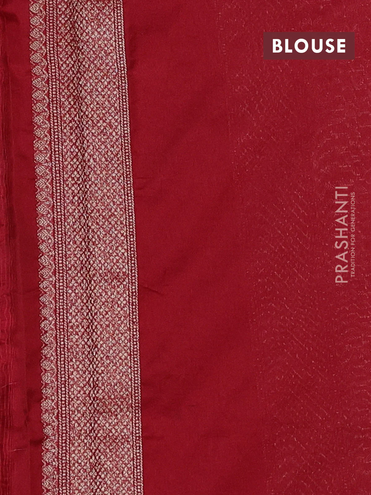 Banarasi semi silk saree maroon with allover thread & zari weaves and woven border - Image 3