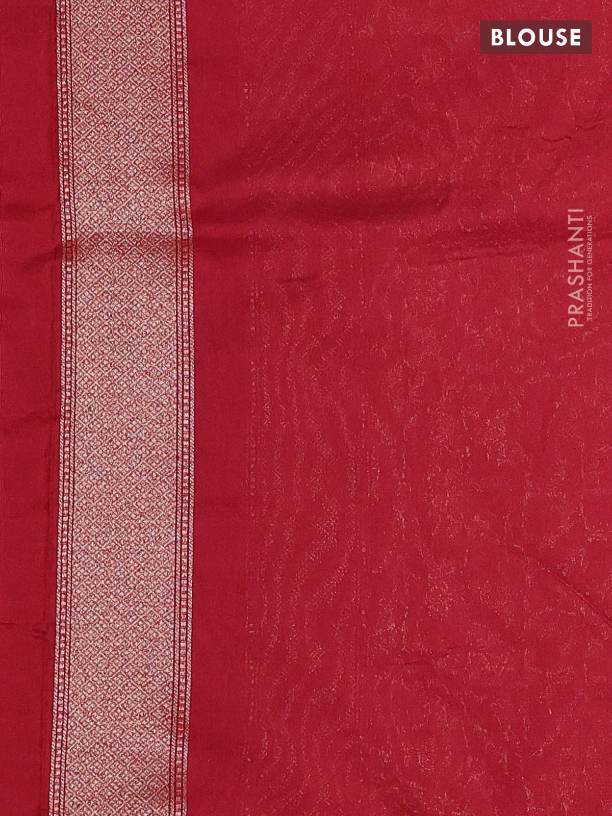 Banarasi semi silk saree maroon with allover thread & zari weaves and woven border - Image 3