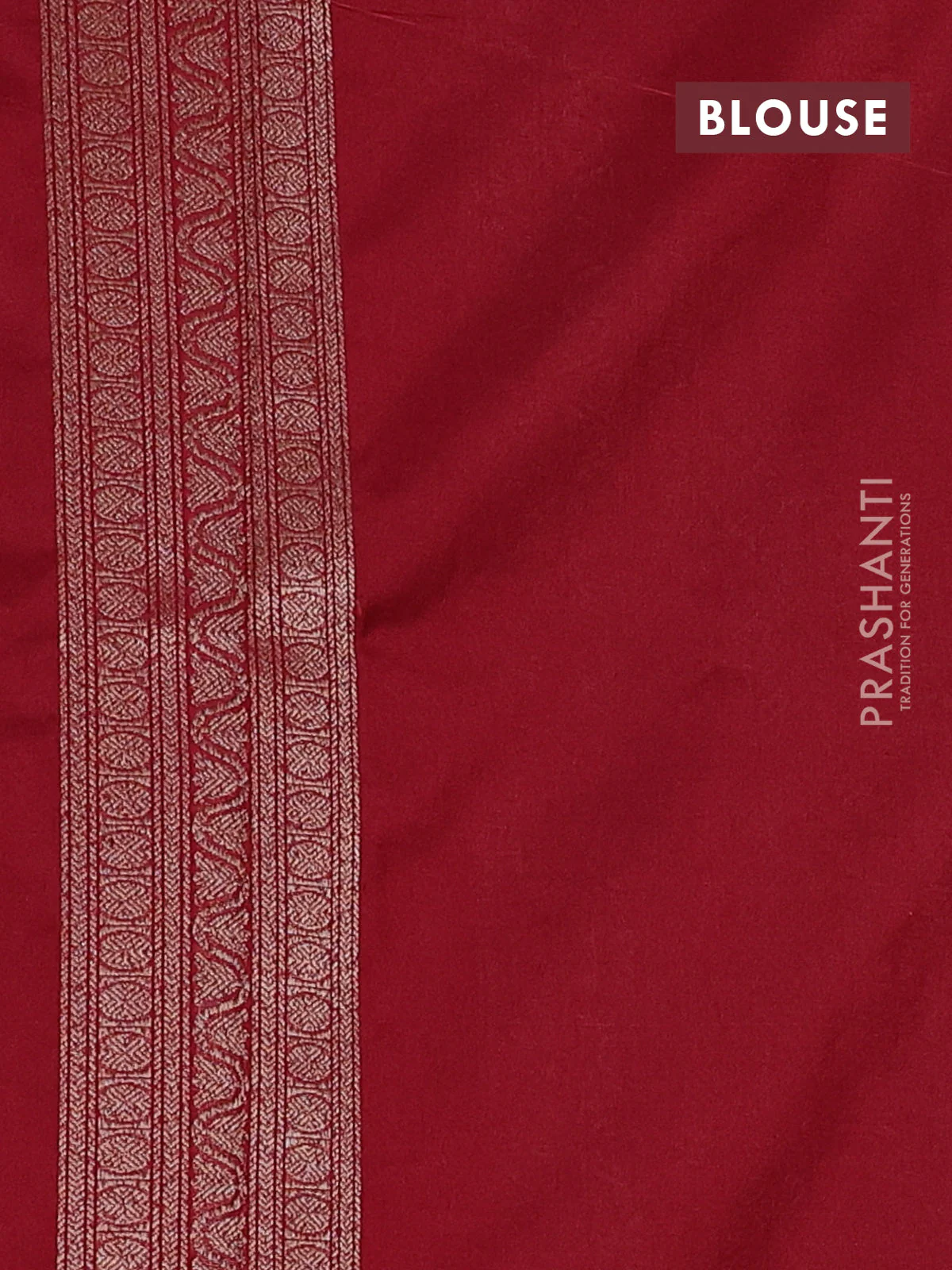 Banarasi semi silk saree maroon with allover thread & zari weaves and woven border - Image 3