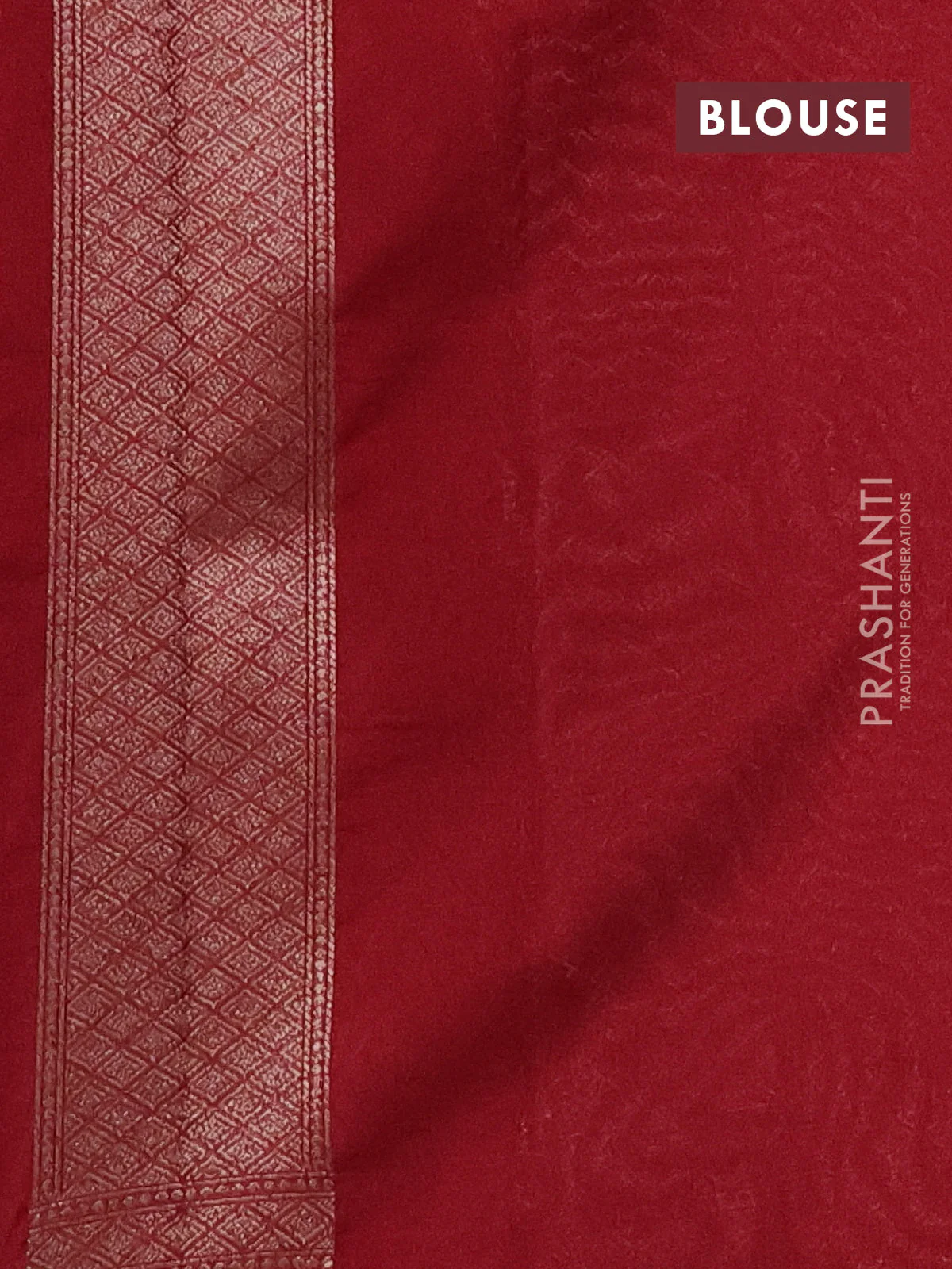 Banarasi semi silk saree maroon with allover thread & zari weaves and woven border - Image 3