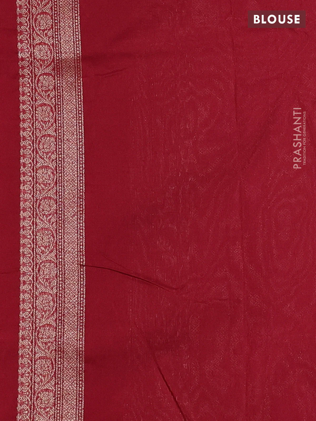 Banarasi semi silk saree maroon with allover thread & zari weaves and woven border - Image 3