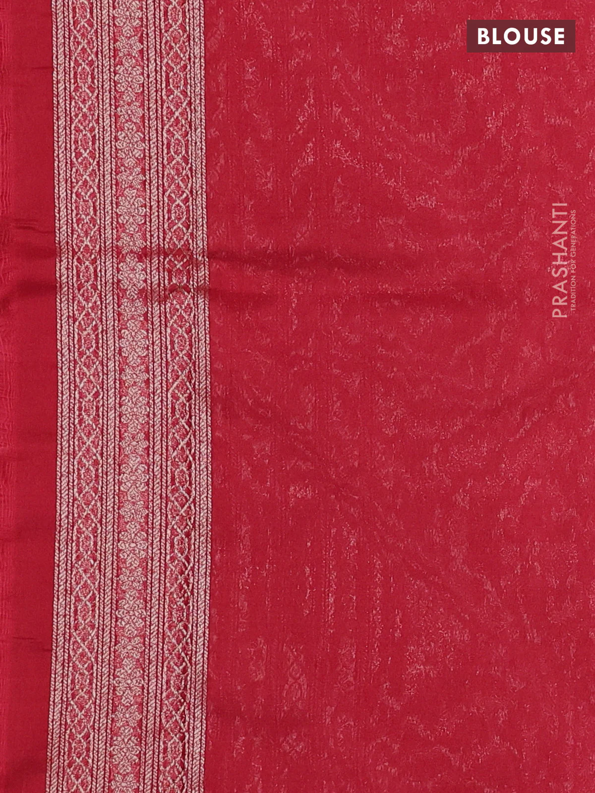 Banarasi semi silk saree maroon with allover thread & zari weaves and woven border - Image 3