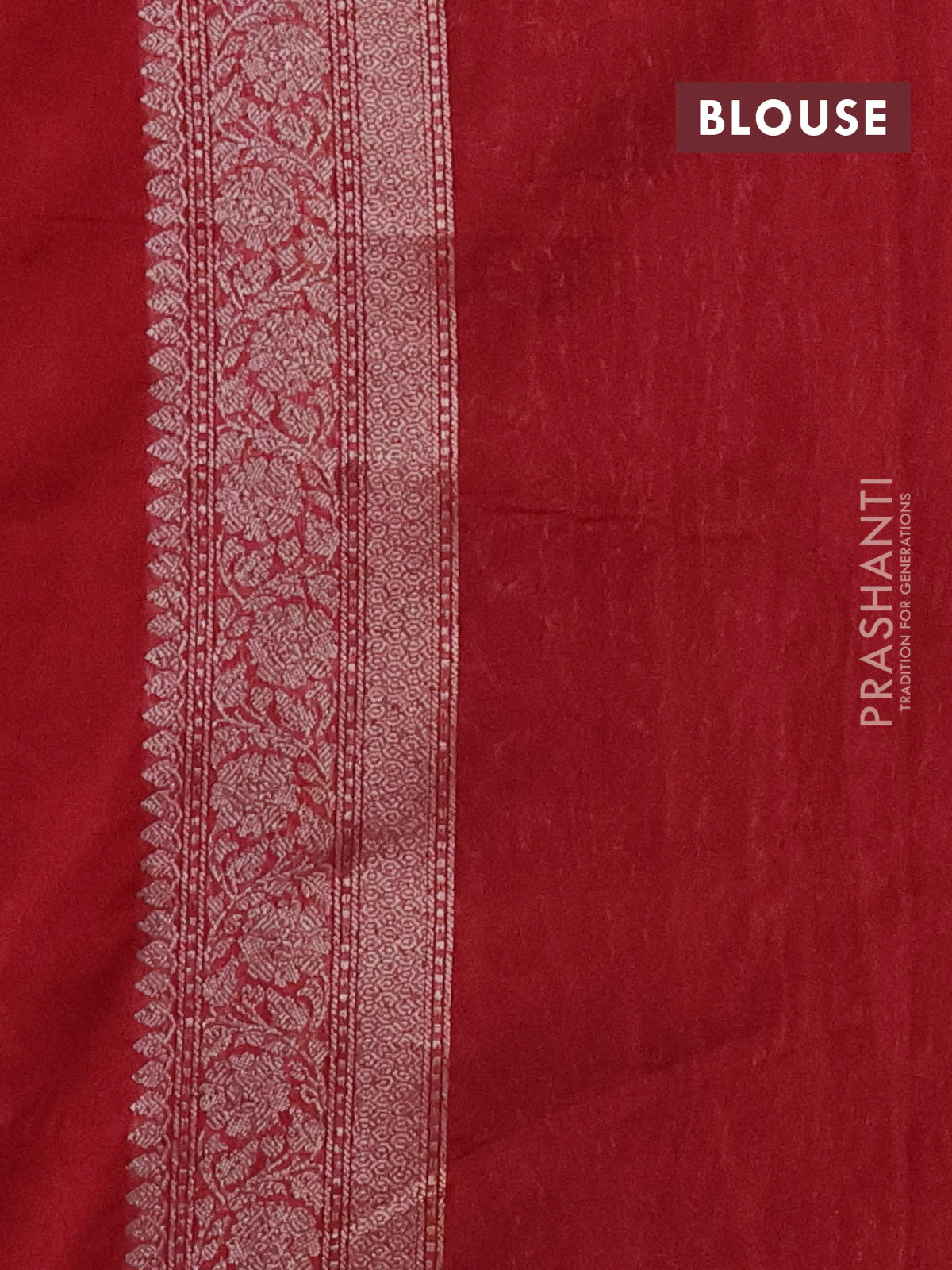 Banarasi semi silk saree maroon with allover thread & zari weaves and woven border - Image 3