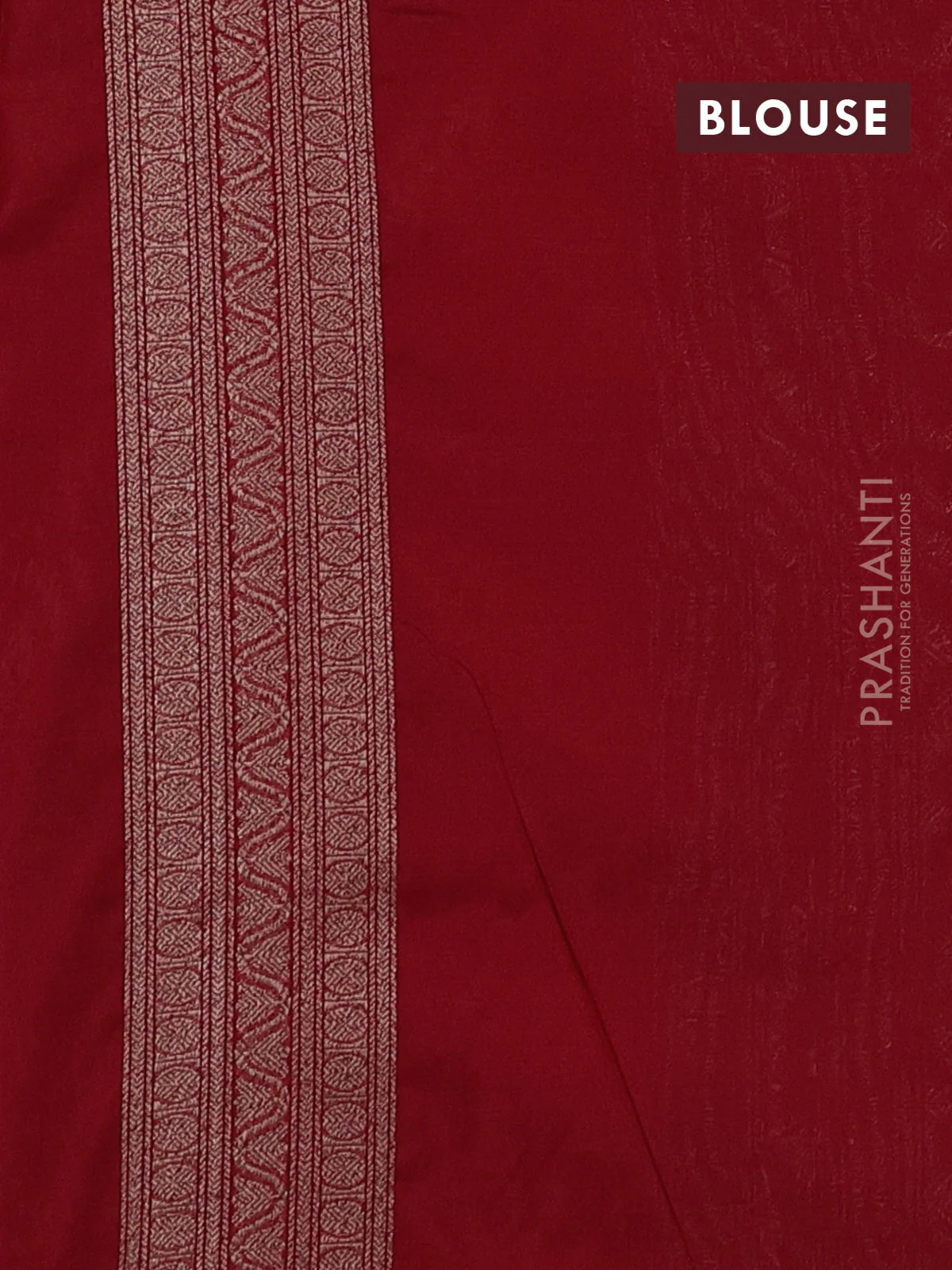 Banarasi semi silk saree maroon with allover thread & zari weaves and woven border - Image 3