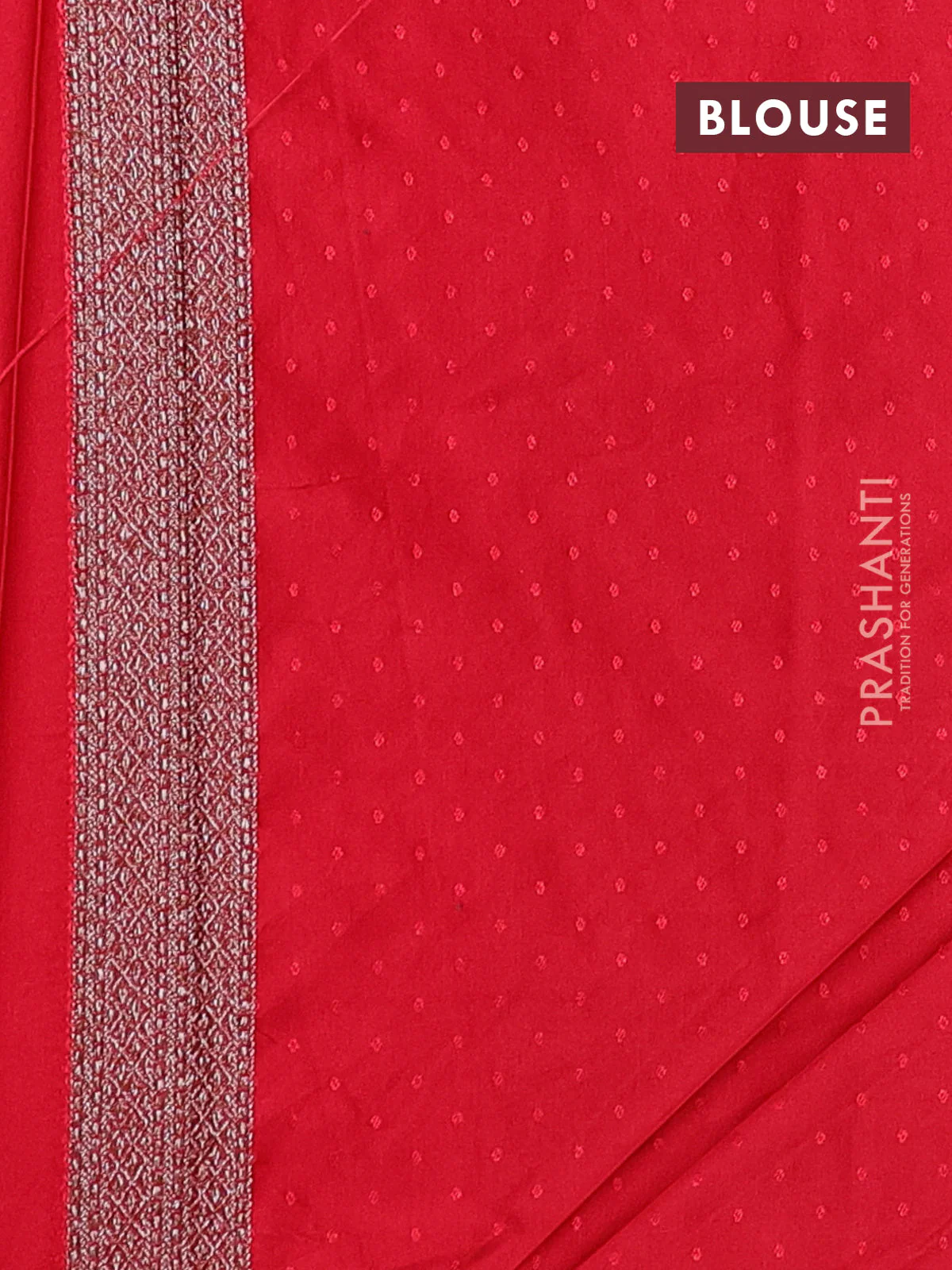 Banarasi semi silk saree maroon with allover thread & zari weaves and woven border - Image 3