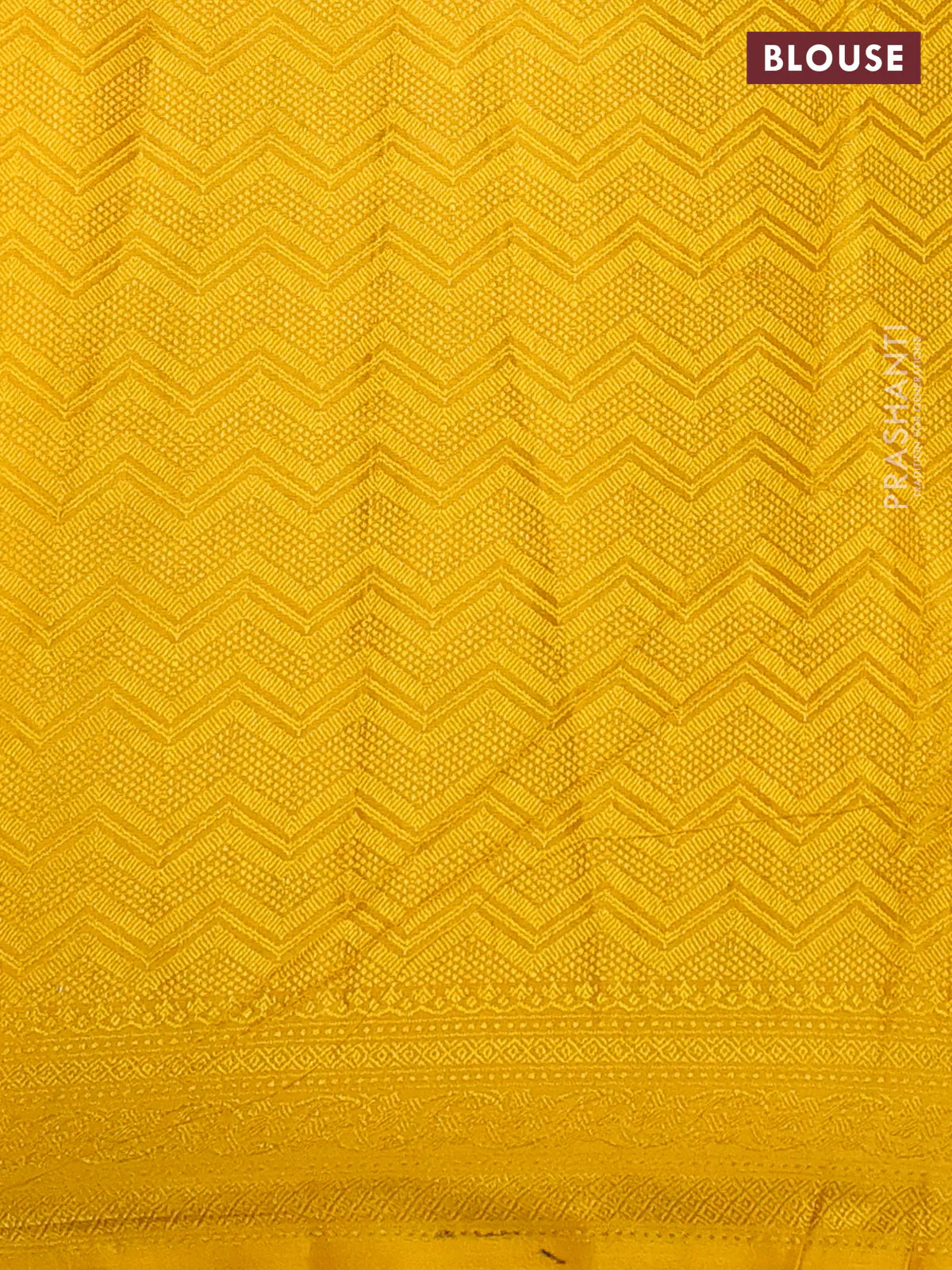 Banarasi semi silk saree mustard yellow with allover thread & zari weaves and woven border - Image 3