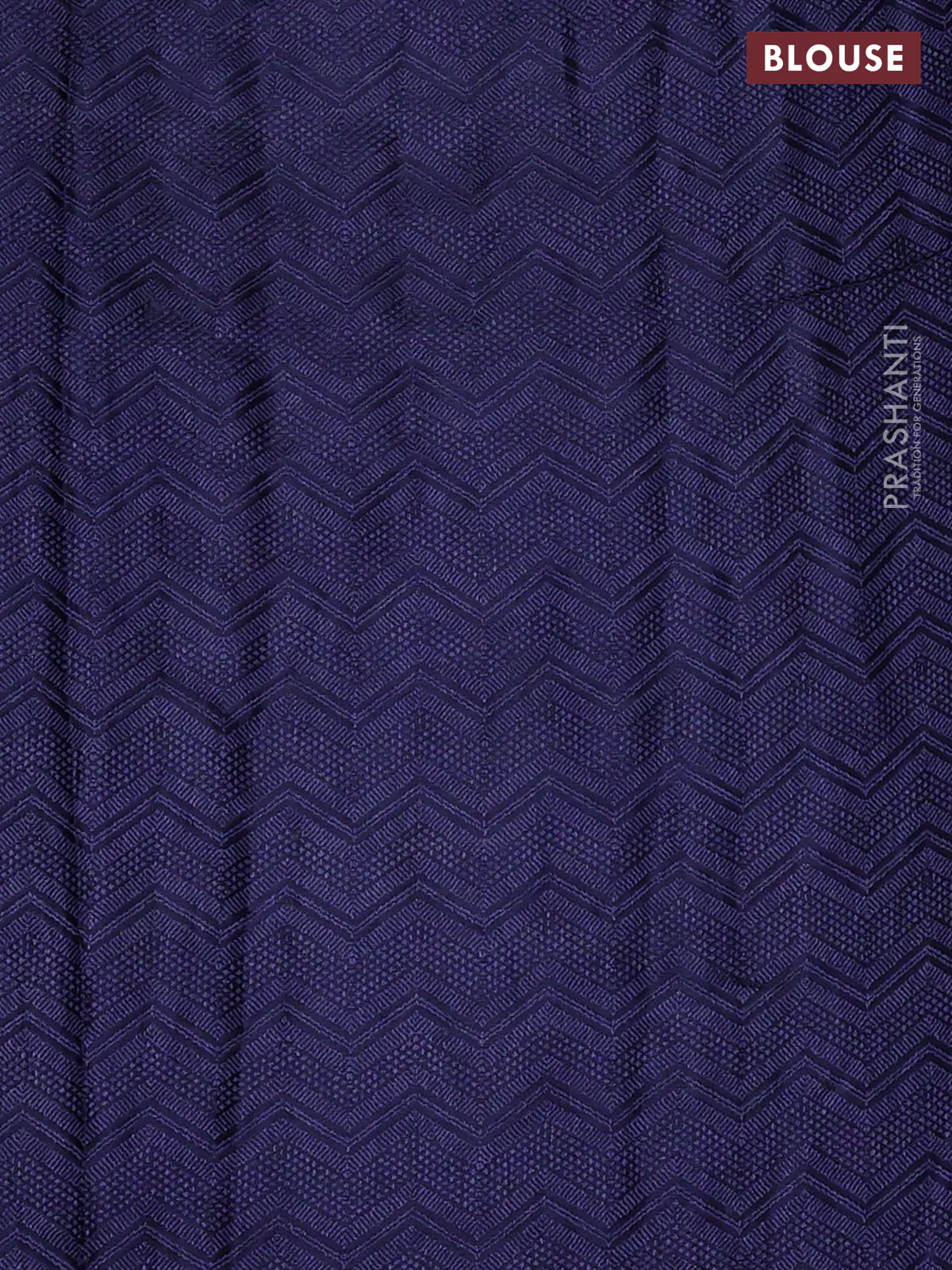 Banarasi semi silk saree navy blue with allover thread & zari weaves and woven border - Image 3
