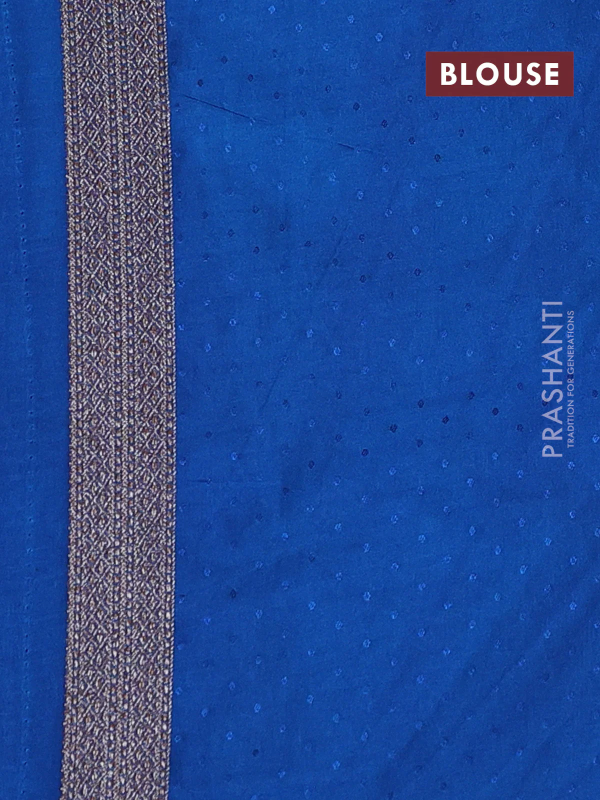 Banarasi semi silk saree peacock blue with allover thread & zari weaves and woven border - Image 3
