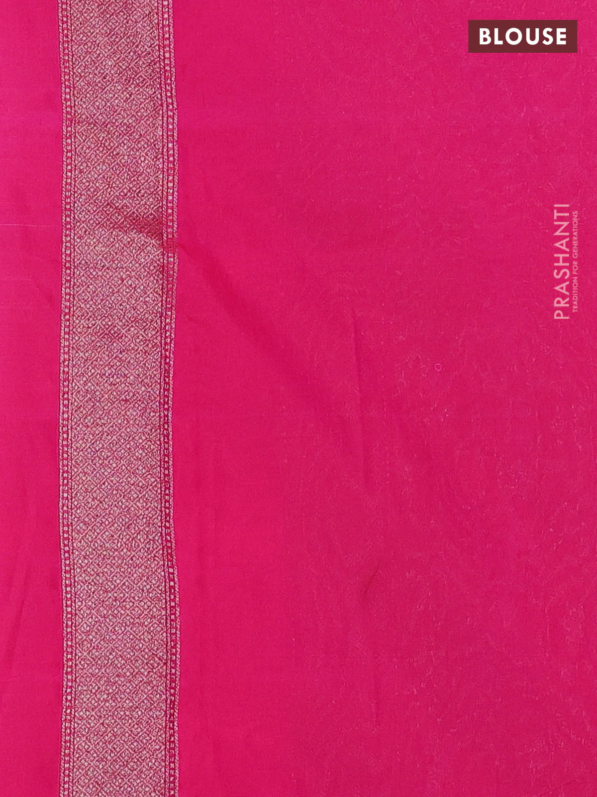 Banarasi semi silk saree pink and green with allover thread & zari weaves and woven border - Image 3