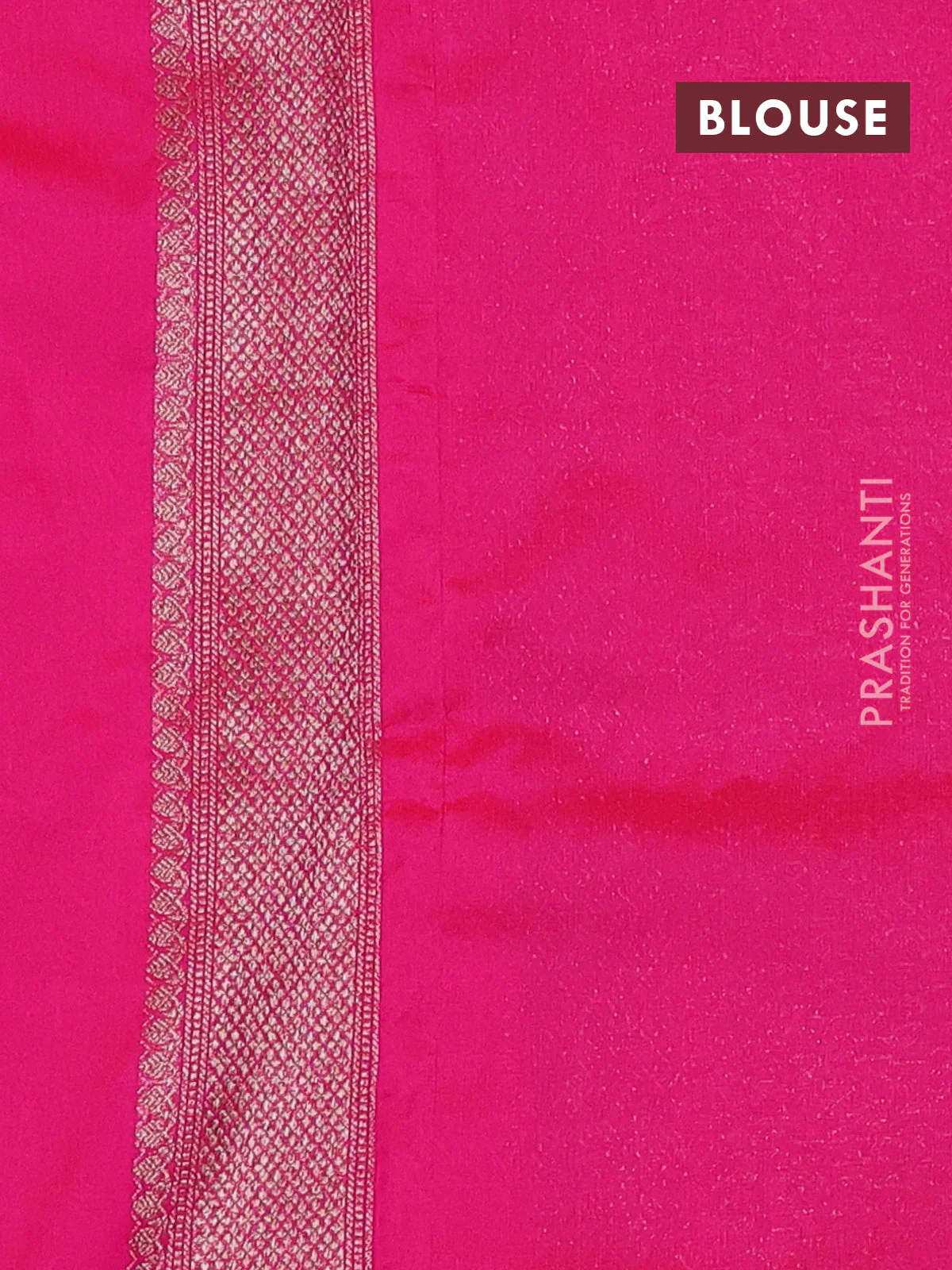 Banarasi semi silk saree pink with allover thread & zari weaves and woven border - Image 3