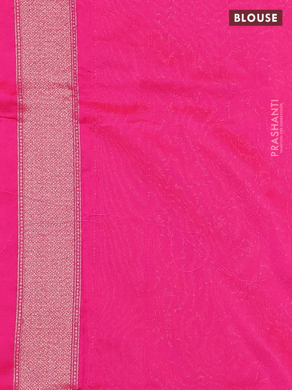 Banarasi semi silk saree pink with allover thread & zari weaves and woven border - Image 3