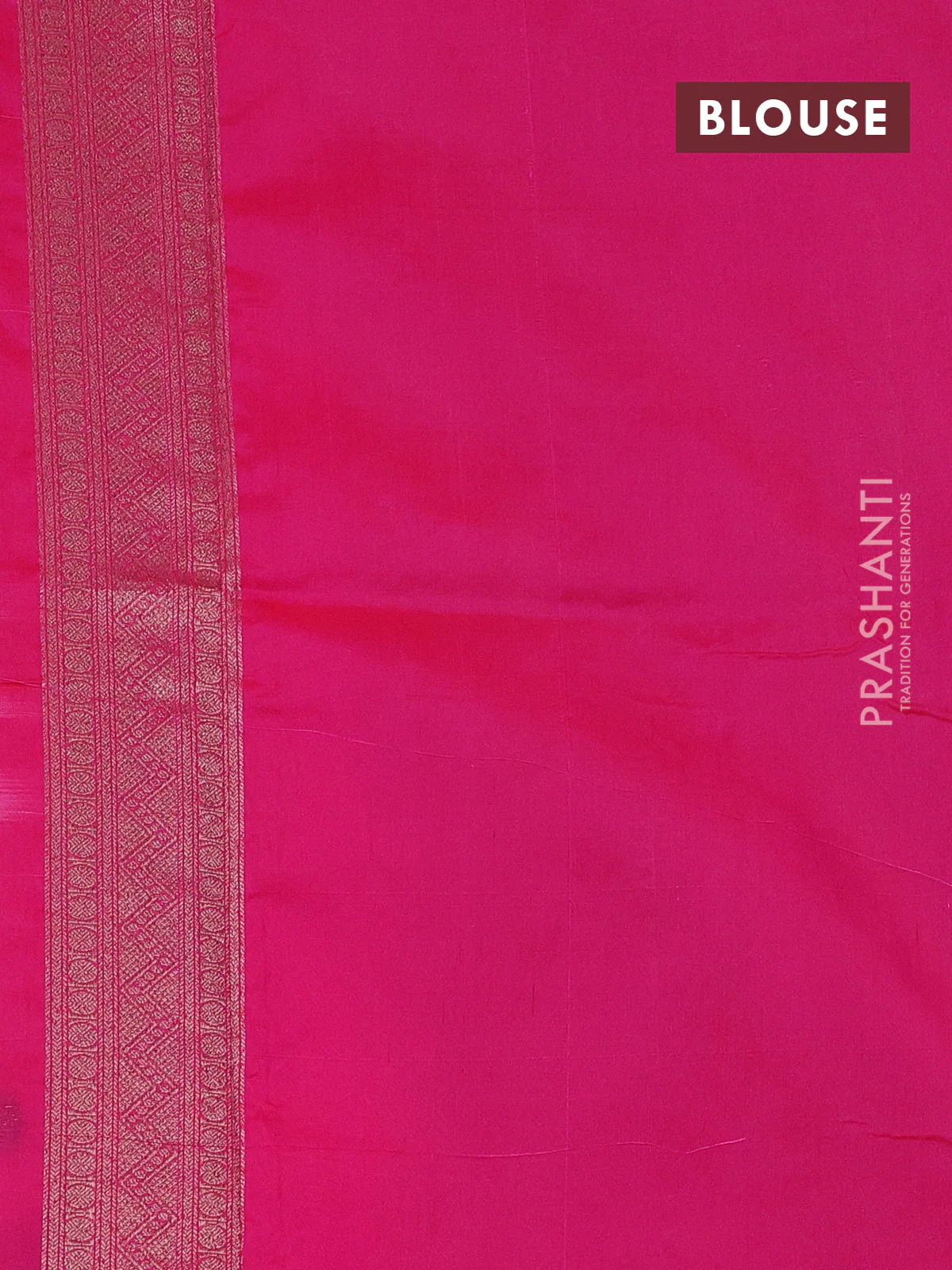 Banarasi semi silk saree pink with allover thread & zari weaves and woven border - Image 3