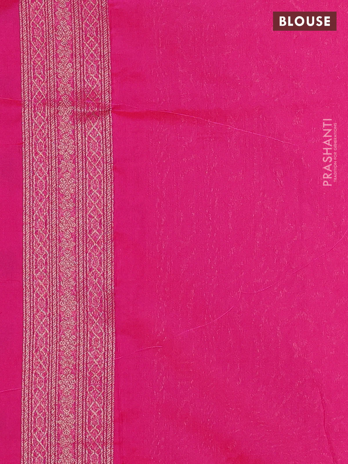Banarasi semi silk saree pink with allover thread & zari weaves and woven border - Image 3