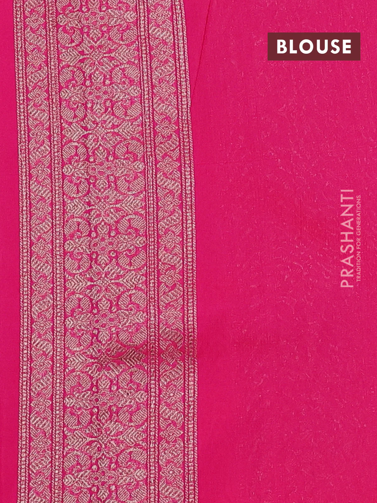 Banarasi semi silk saree pink with allover thread & zari weaves and woven border - Image 3