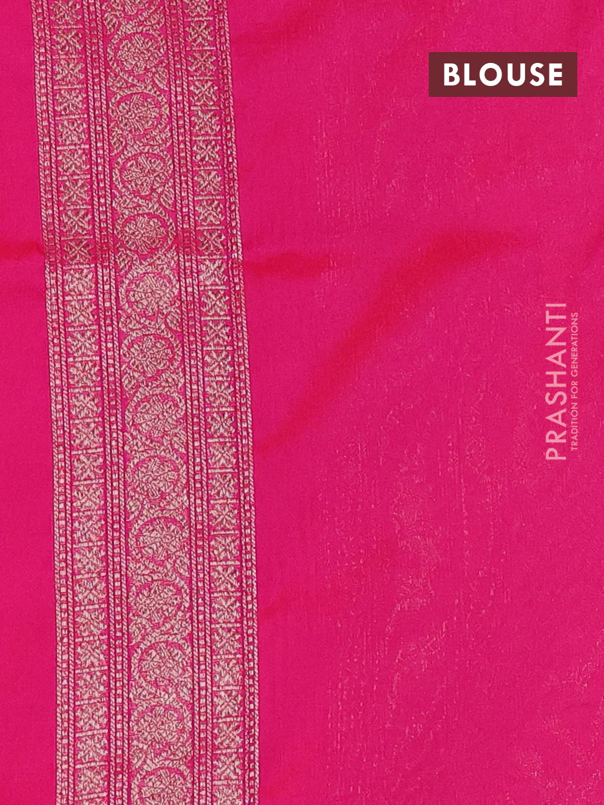 Banarasi semi silk saree pink with allover thread & zari weaves and woven border - Image 3