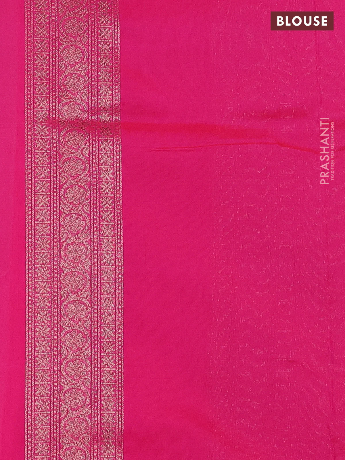 Banarasi semi silk saree pink with allover thread & zari weaves and woven border - Image 3
