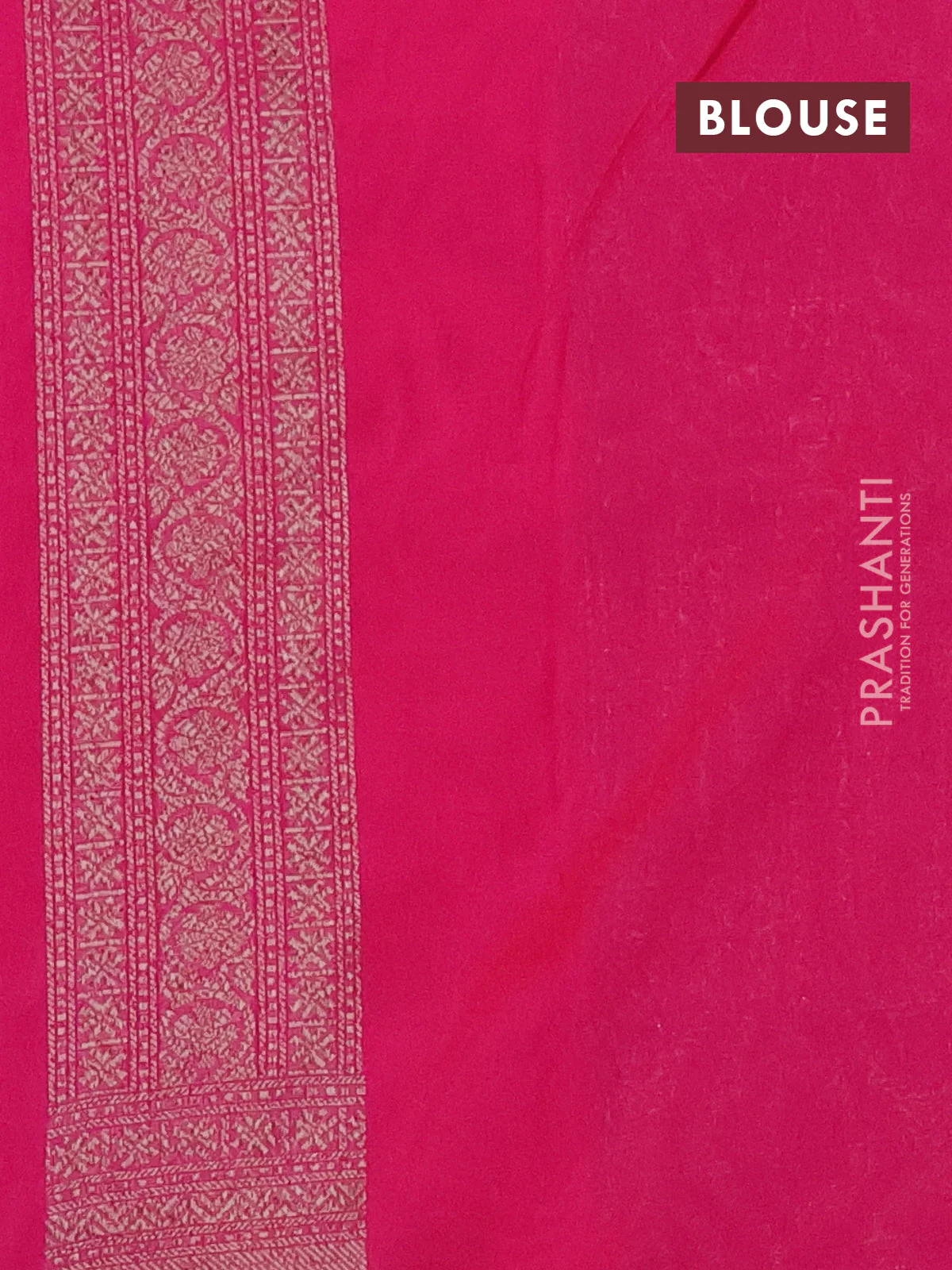 Banarasi semi silk saree pink with allover thread & zari weaves and woven border - Image 3