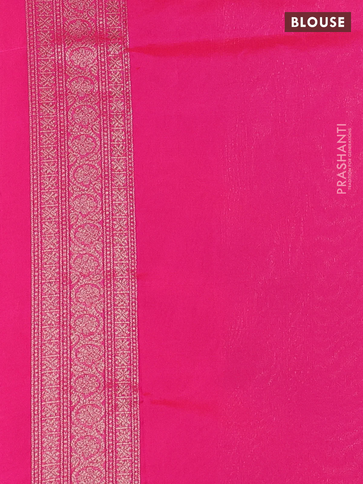 Banarasi semi silk saree pink with allover thread & zari weaves and woven border - Image 3