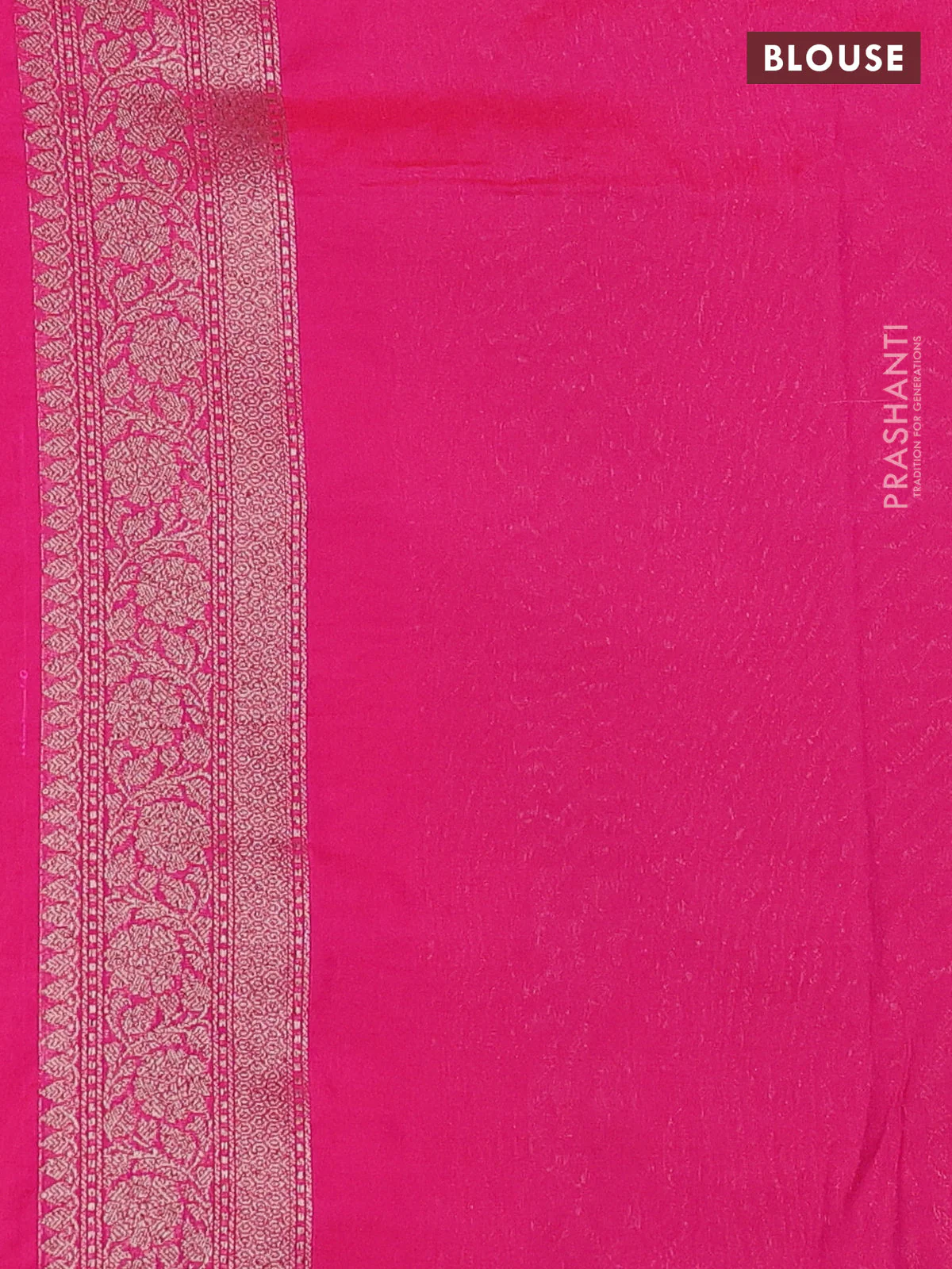 Banarasi semi silk saree pink with allover thread & zari weaves and woven border - Image 3