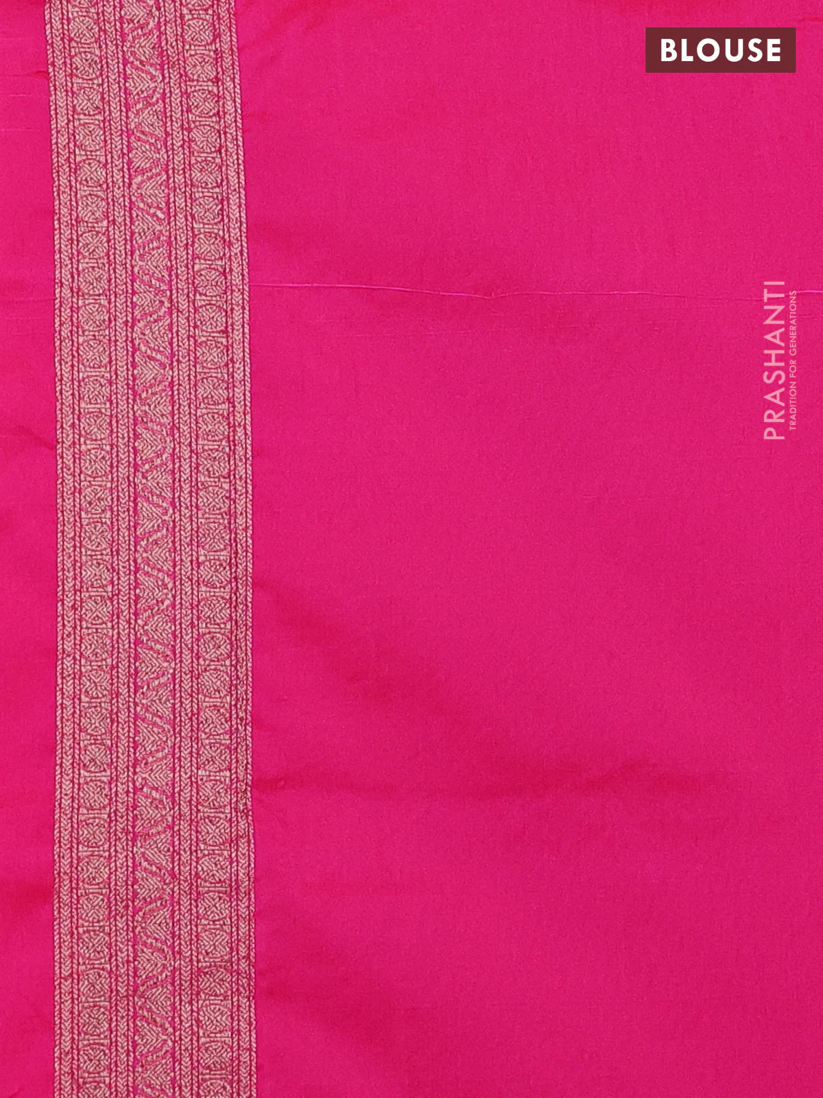 Banarasi semi silk saree pink with allover thread & zari weaves and woven border - Image 3