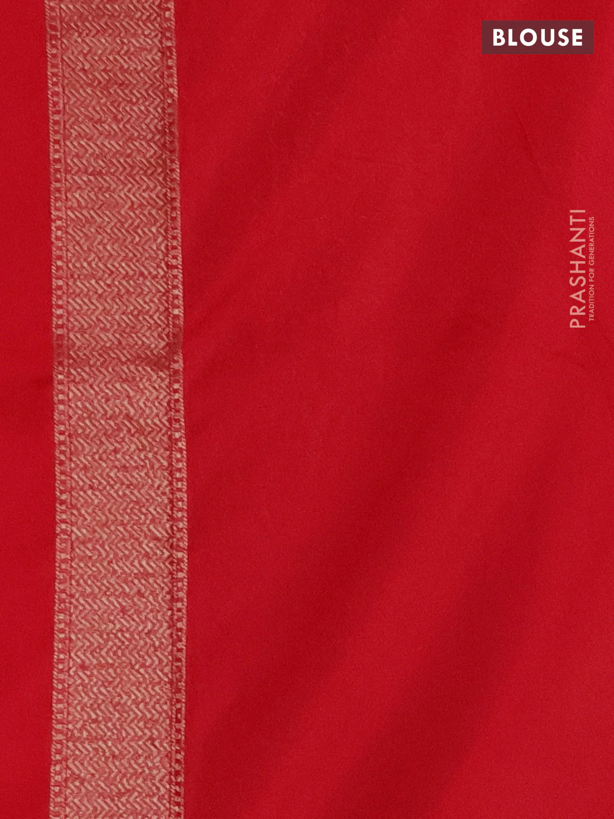 Banarasi semi silk saree red with allover thread & zari weaves and woven border - Image 3