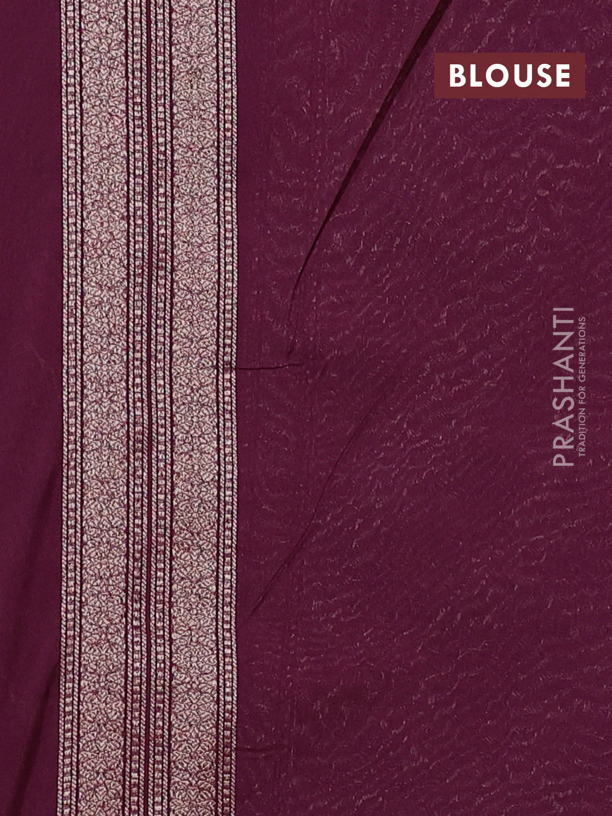 Banarasi semi silk saree wine shade with allover thread & zari weaves and woven border - Image 3