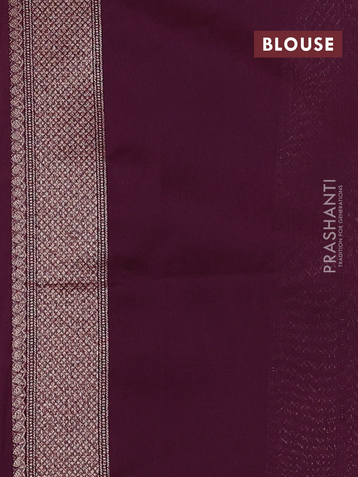 Banarasi semi silk saree wine shade with allover thread & zari weaves and woven border - Image 3