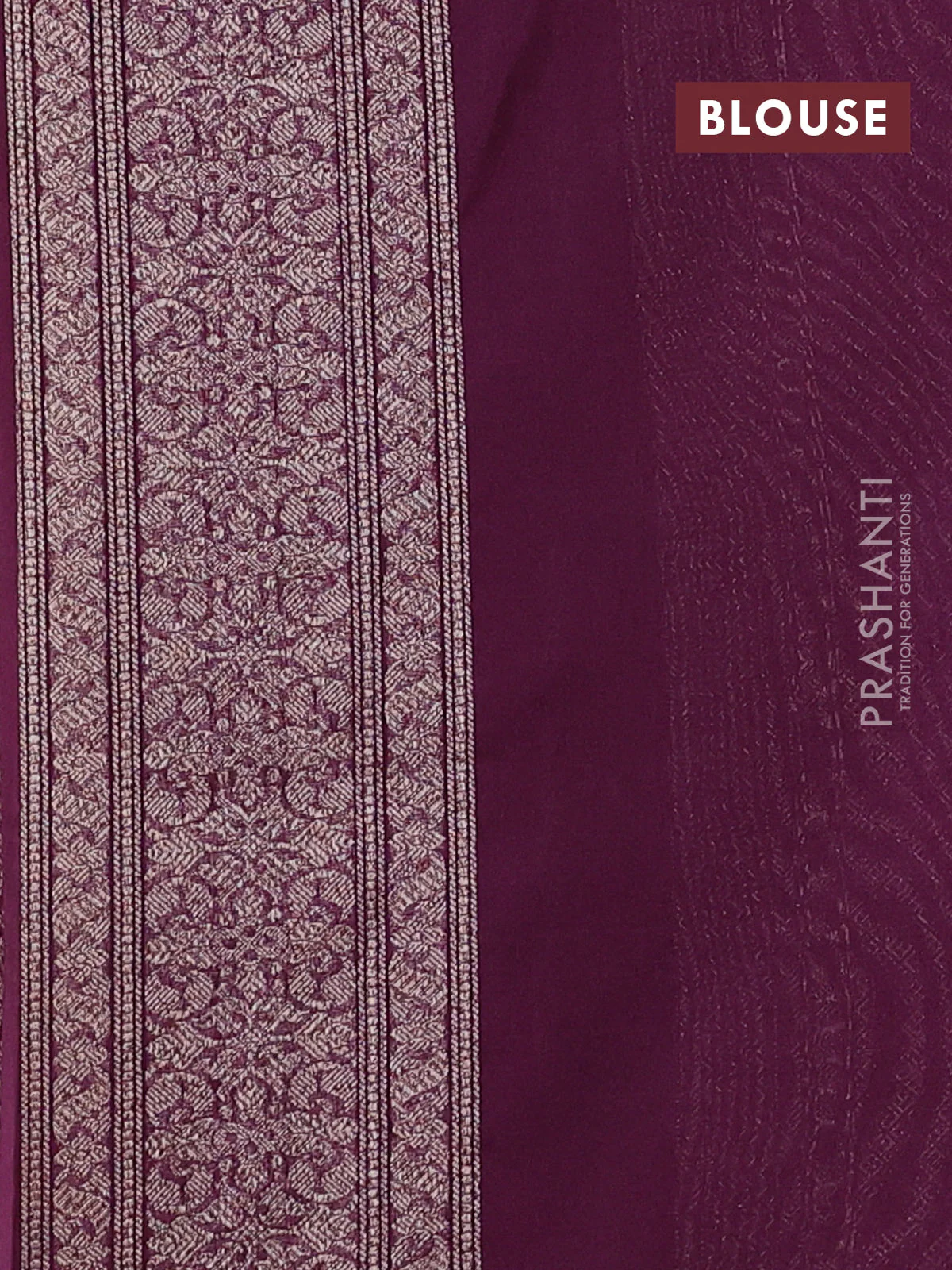Banarasi semi silk saree wine shade with allover thread & zari weaves and woven border - Image 3