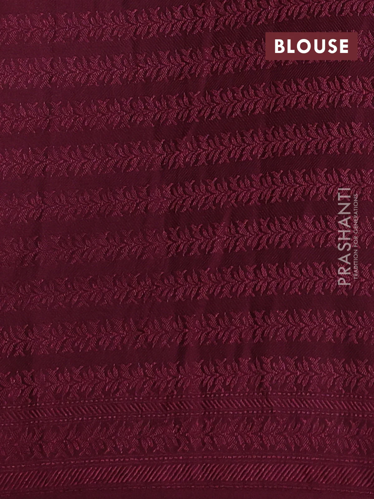 Banarasi semi silk saree wine shade with allover thread & zari weaves and woven border - Image 3