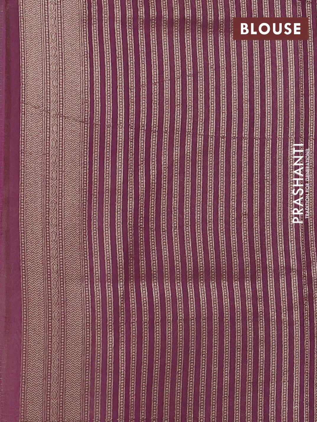 Banarasi silk cotton saree beige and mauve pink with allover zari woven buttas and zari woven border - Image 3