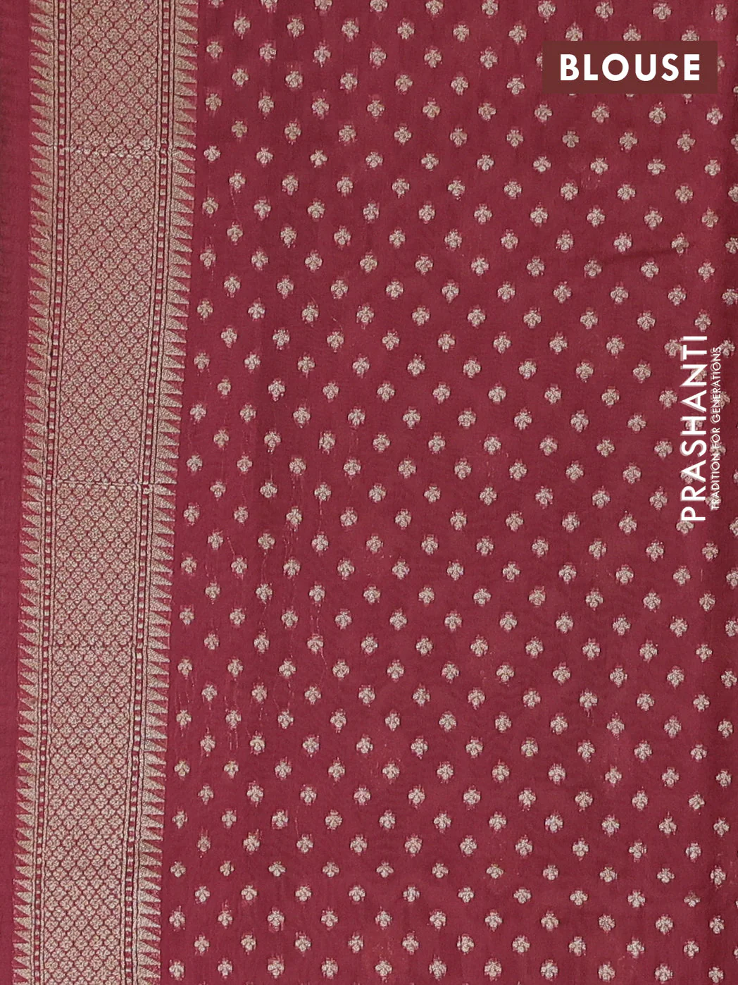 Banarasi silk cotton saree beige and pink with allover thread weaves & zari woven buttas and zari woven border - Image 3