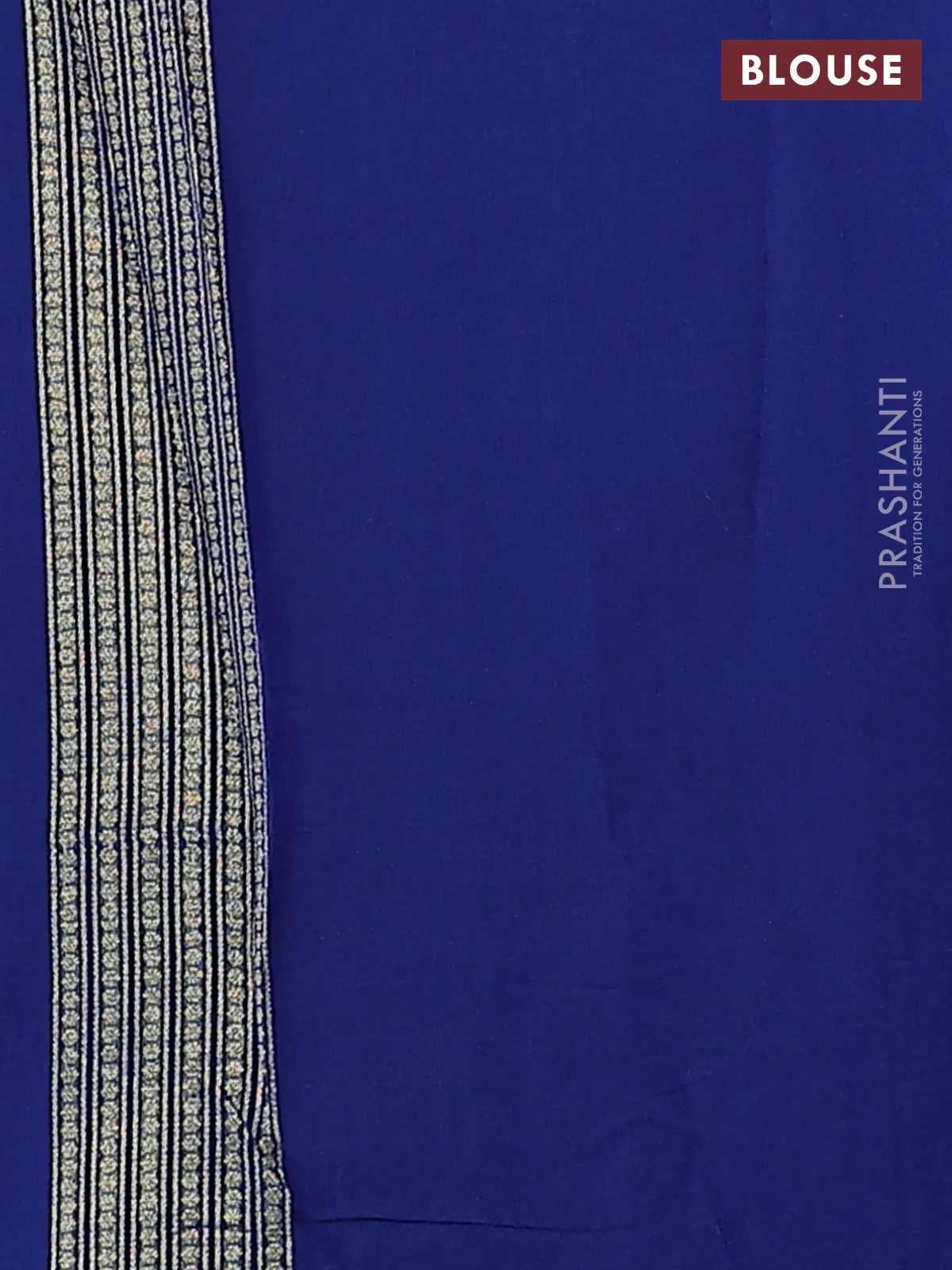 Banarasi silk cotton saree blue with allover thread & zari woven buttas and zari woven border - Image 3