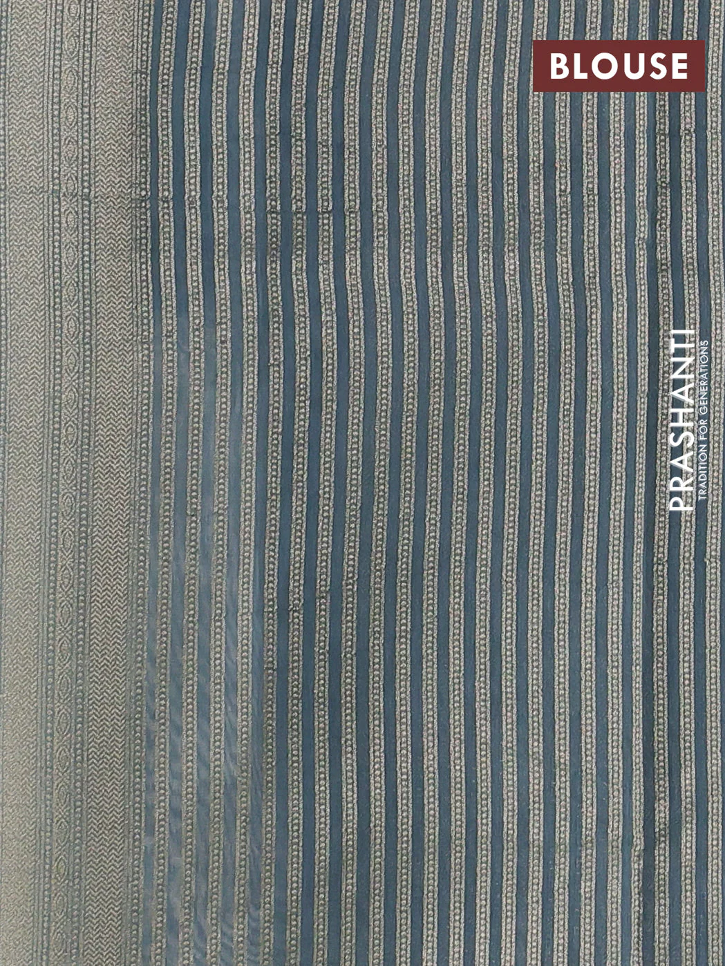 Banarasi silk cotton saree cream and grey with allover zari woven buttas and zari woven border - Image 3