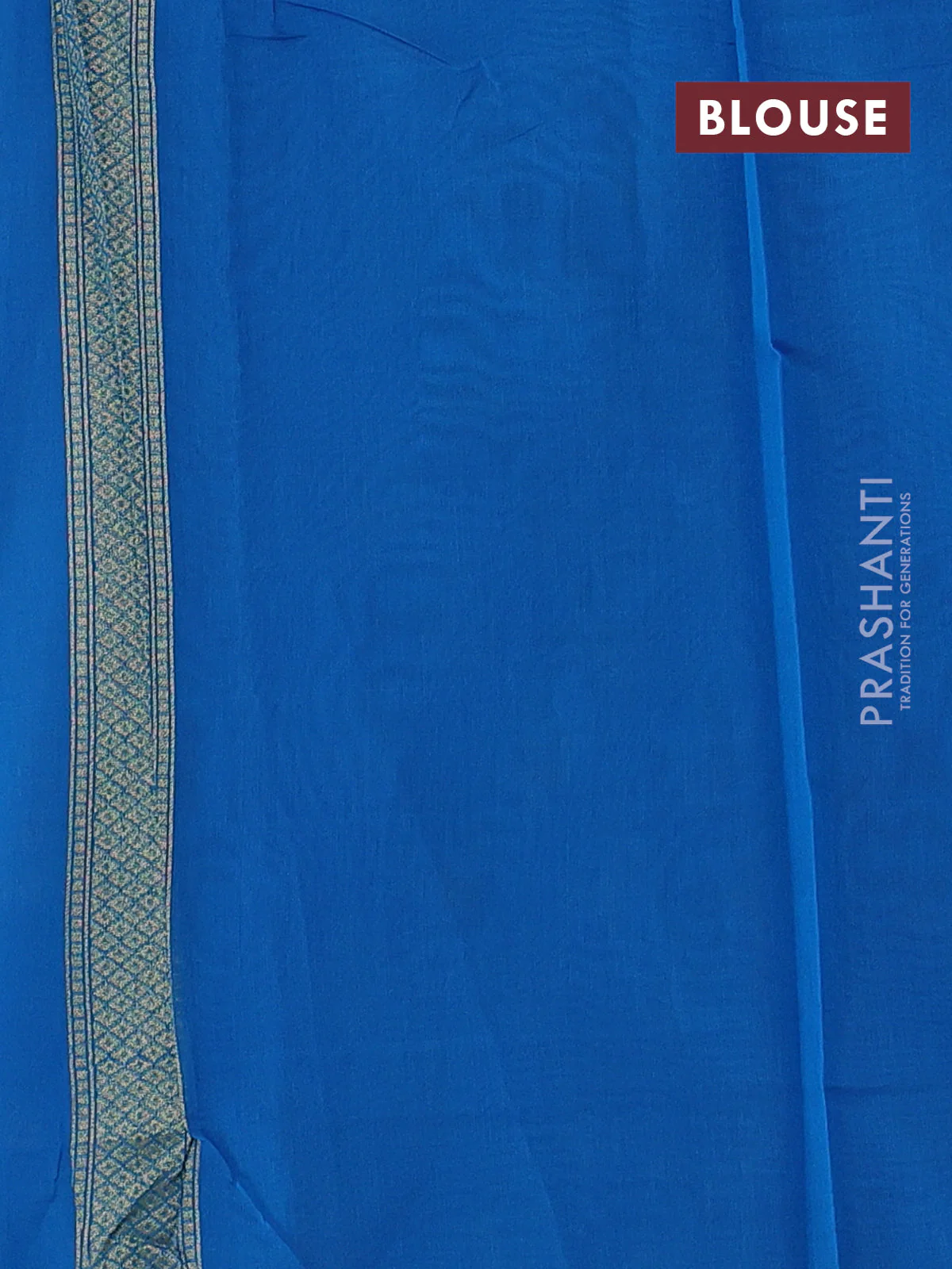 Banarasi silk cotton saree cs blue with allover floral thread & zari woven buttas and zari woven border - Image 3