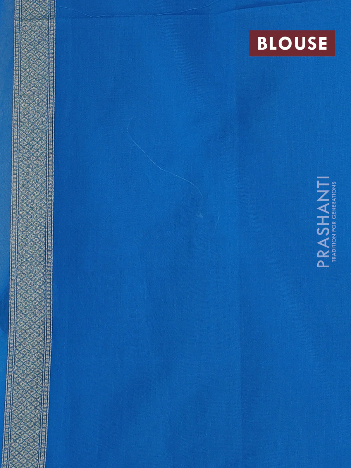 Banarasi silk cotton saree cs blue with allover thread & zari woven buttas and zari woven border - Image 3