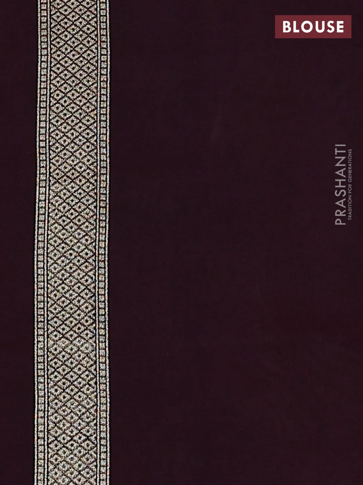 Banarasi silk cotton saree deep maroon with allover floral zari woven buttas and zari woven border - Image 3