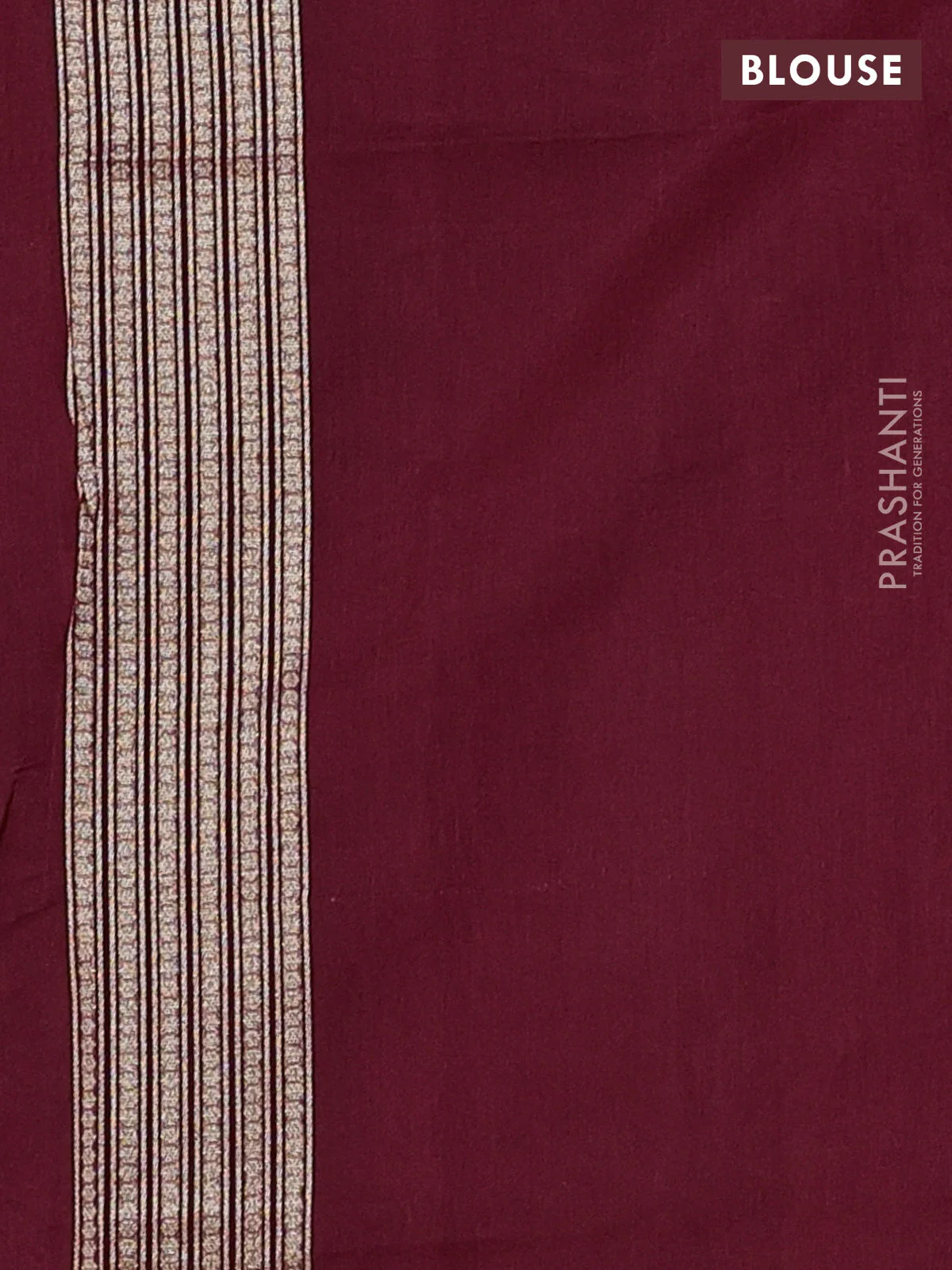 Banarasi silk cotton saree deep maroon with allover thread & zari woven buttas and zari woven border - Image 3
