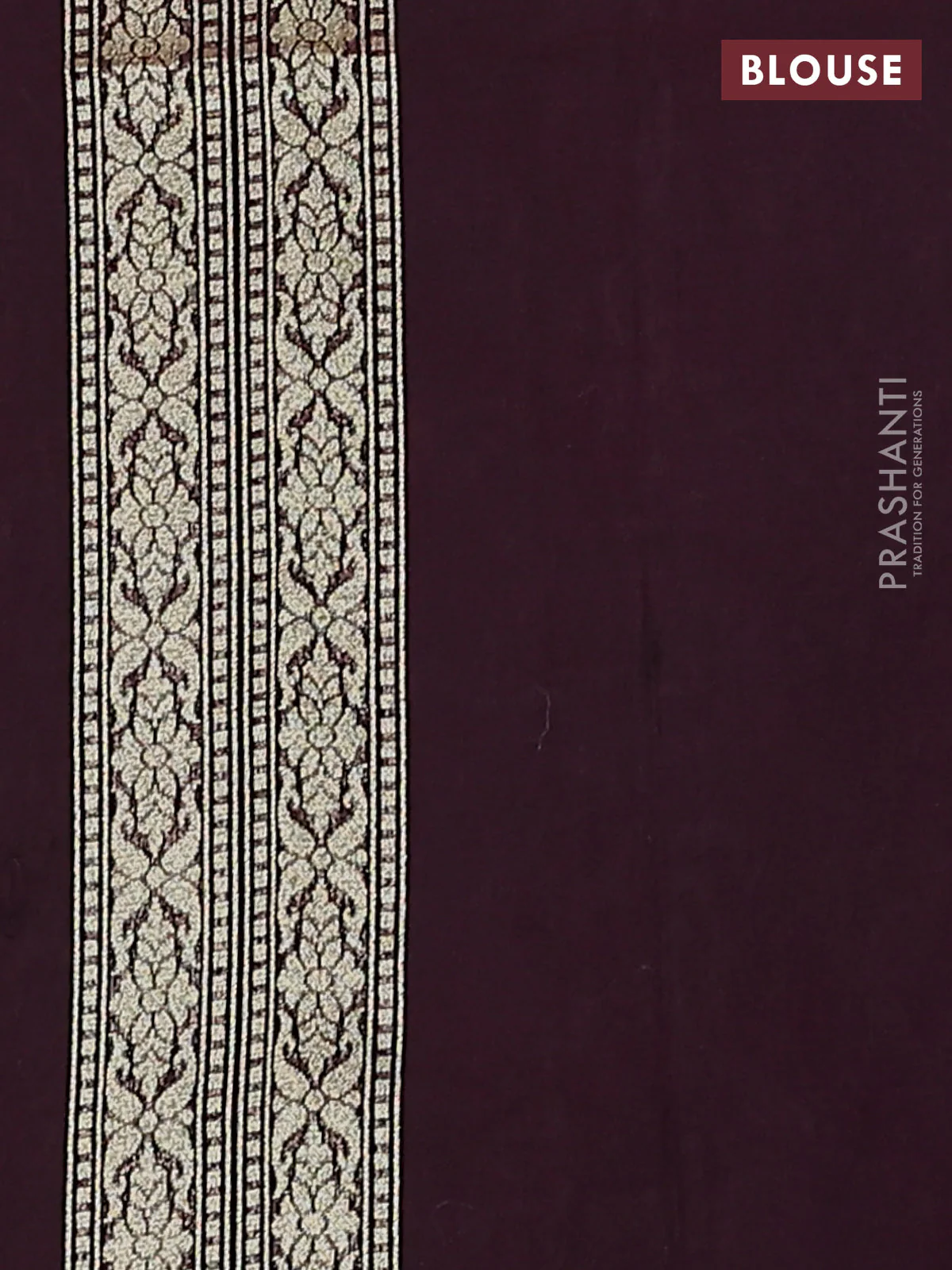 Banarasi silk cotton saree deep maroon with allover zari weaves and zari woven border - Image 3