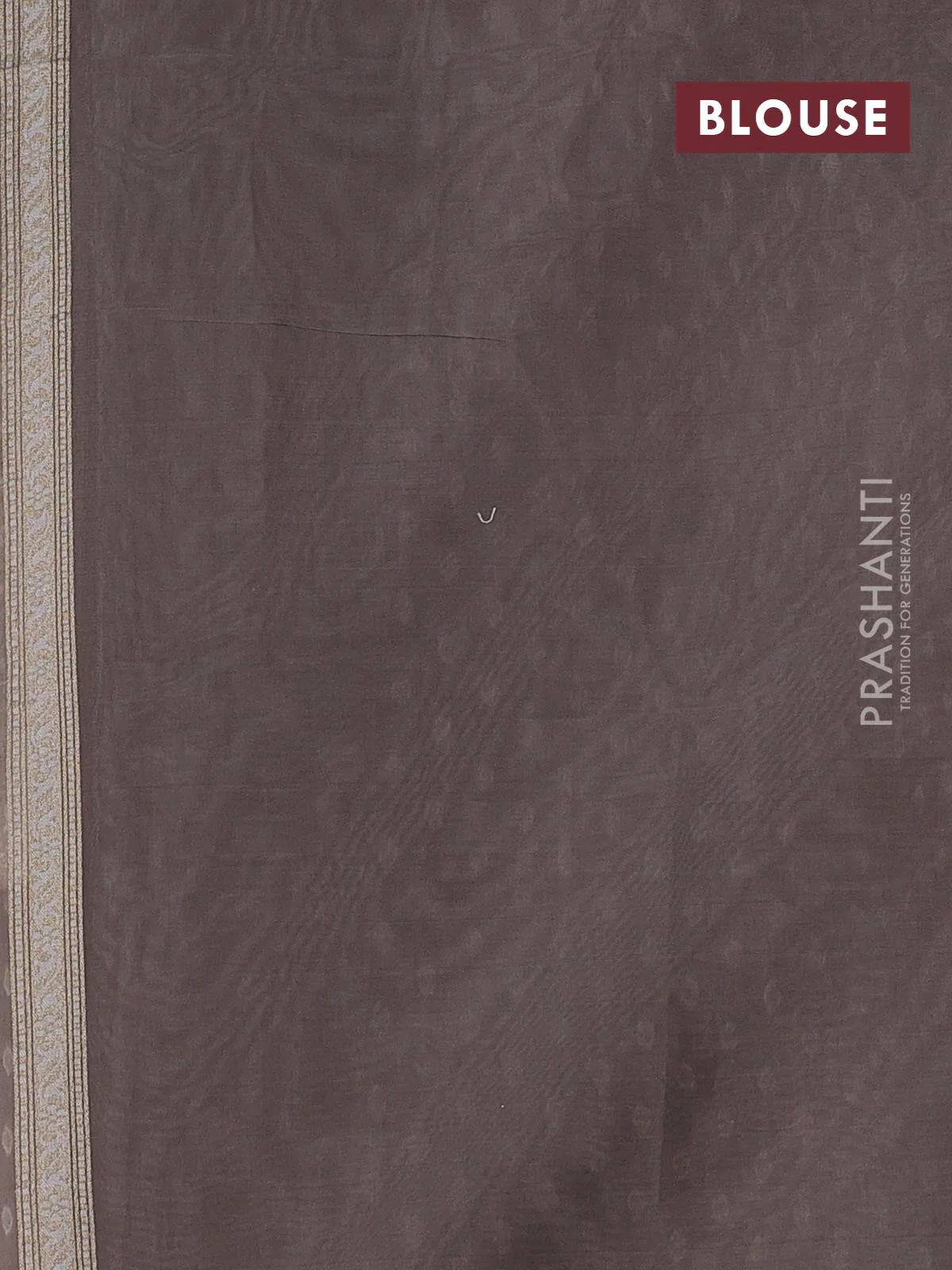 Banarasi silk cotton saree grey with allover thread & zari weaves and thread & zari woven border - Image 3