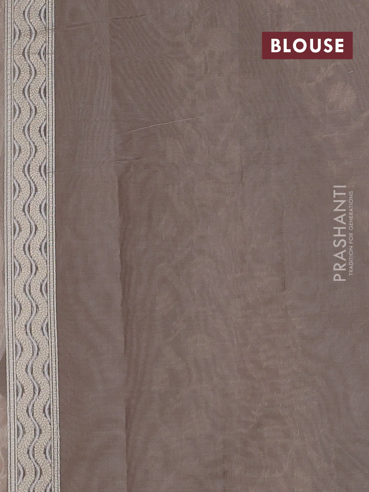 Banarasi silk cotton saree grey with allover zari weaves and thread & zari woven border - Image 3